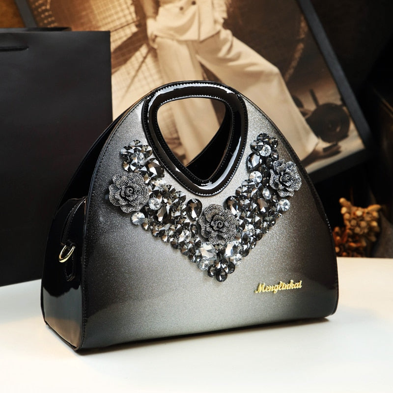 Luxury Fashion Diamond Women Handbag Female Dumpling Bag Genuine Leather Tote Bag Ladies New Party Shoulder Messenger Bags