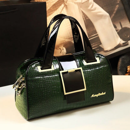 Fashion Elegant Madam Handbag Crocodile Pattern with Lattice Luxury Women Shoulder Tote Bag Multiple Zipper Ladies Bag 2023 New