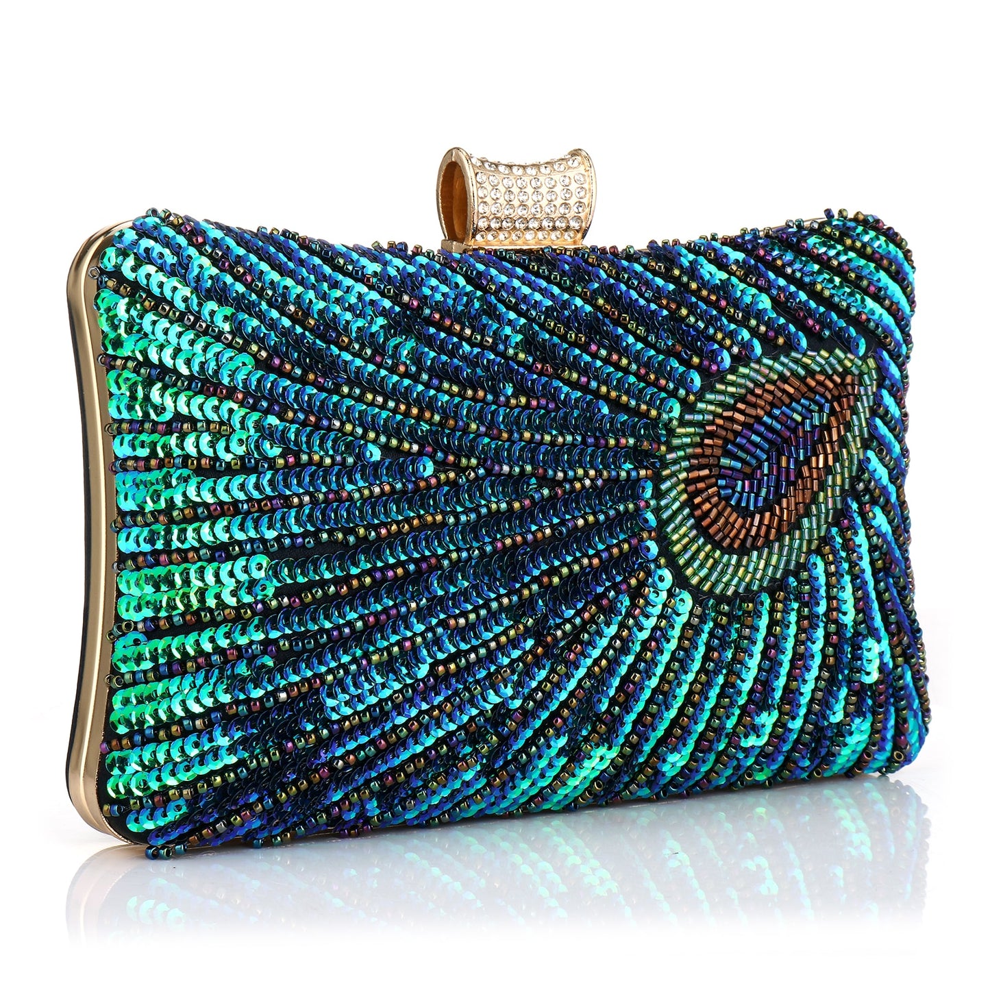 Vintage Peacock Style Women Sequin Evening Clutch Bag Chain Shoulder Bag Bolsas Mujer For Banquet Wedding Party New Arrival