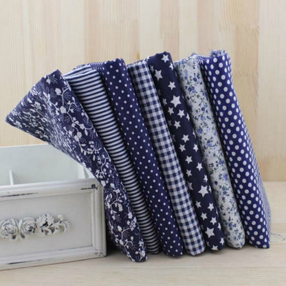 Booksew 7pcs 50cmx50cm Navy Blue Fat Quarters Cotton Fabric For DIY Sewing Patchwork Fabrics Tilda Cloth Telas Tecido Tulle