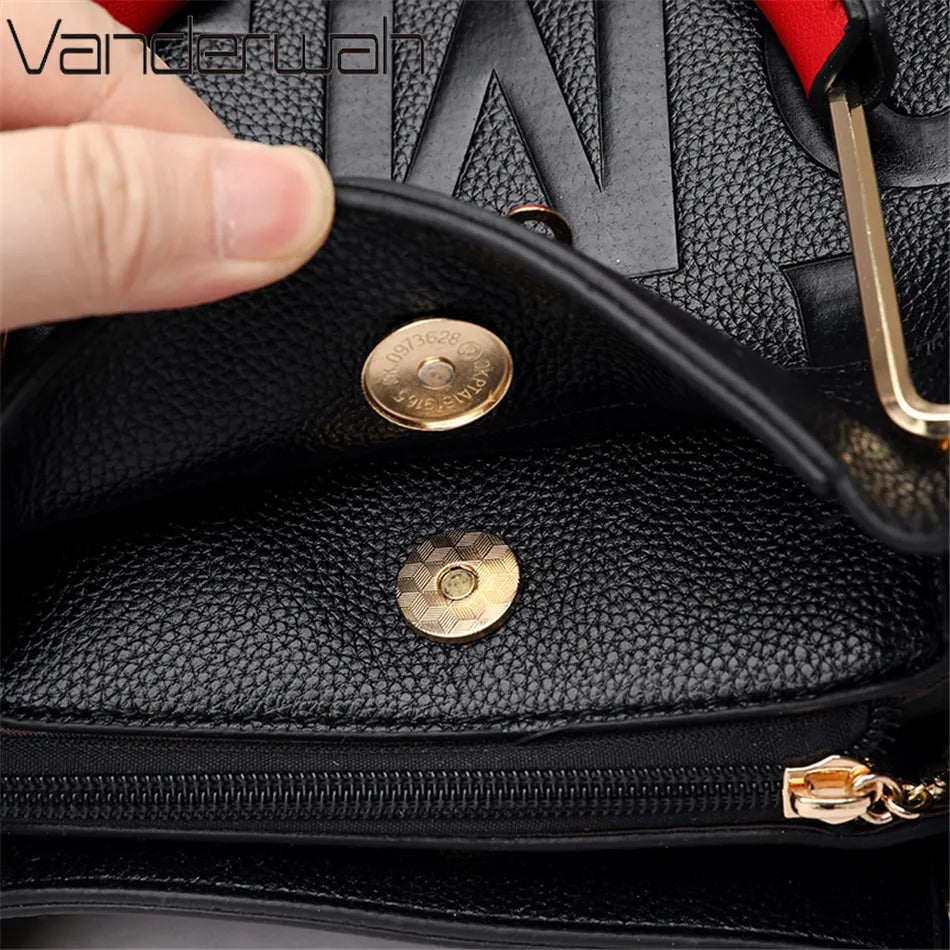3 Layers Luxury Handbags Women Bags Designer Letters Women&#39;s PU Leather Hand Shopping Bags Shoulder Crossbody Bag Sac A Main