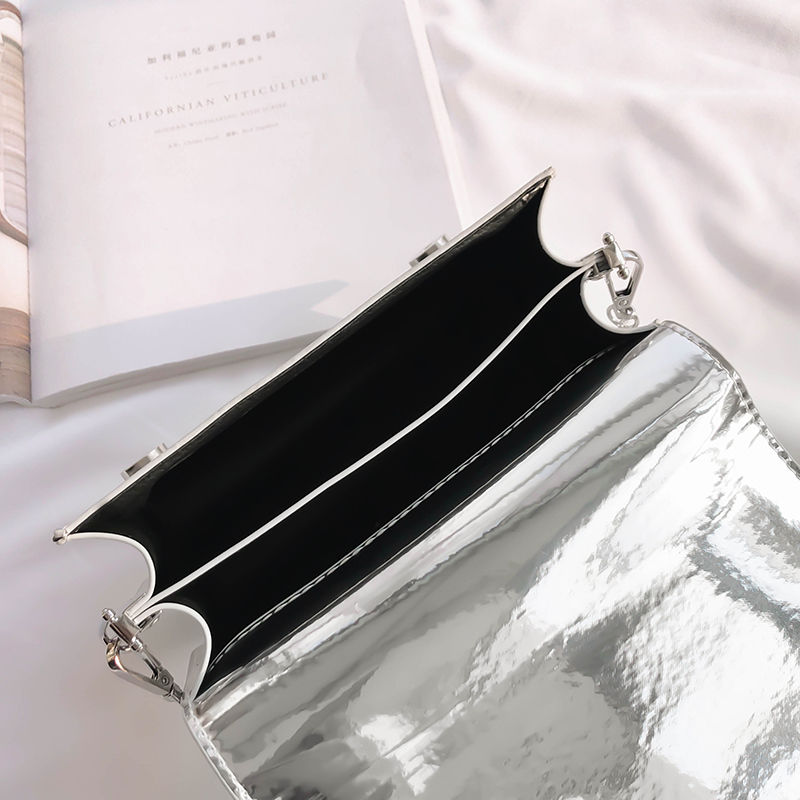 MBTI Square Women Shoulder Bag 2023 New Fashion Silver Bolso Mujer Chain Crossbody Bag Female Y2k Daily Shopping Sac A Main