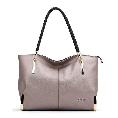 FOXER Brand Women Purse Split Leather Handbag Female Shoulder Bag Designer Luxury Lady Tote Large Capacity Zipper Top Handle Bag