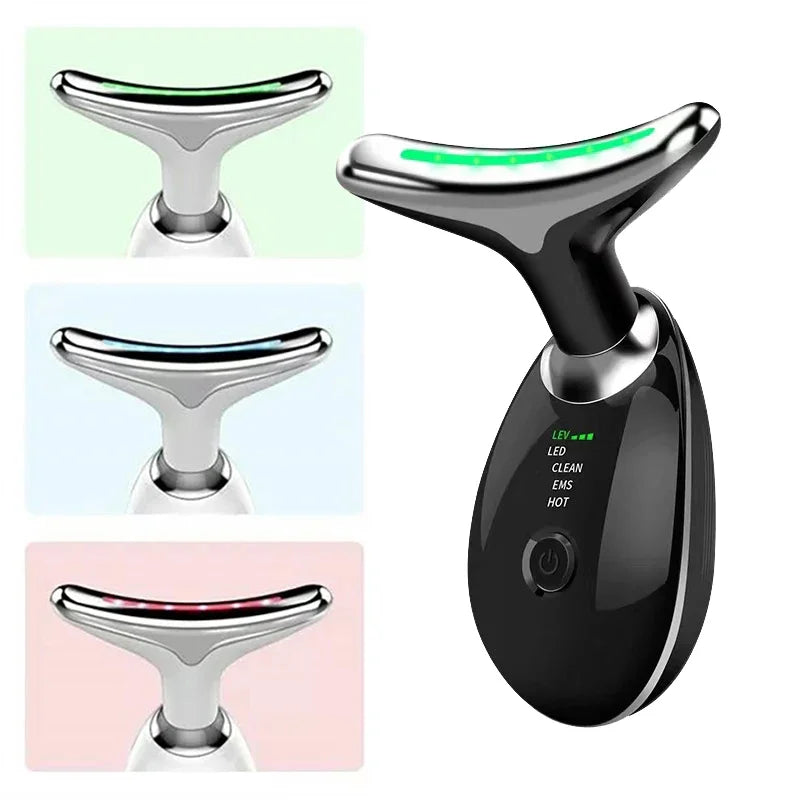 Neck Massager Facial Lift Three Light Modes Electric Skin  Tightening Device LED Beauty Instrument