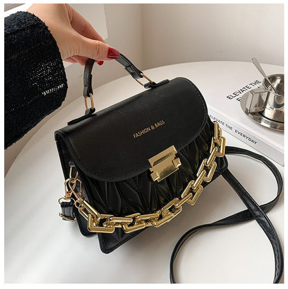 Women Textured Bag New Korean Girl Fashion Messenger Bag Chain Shoulder Small Square Bag Luxury Brand Handbags Tote Bag Purse