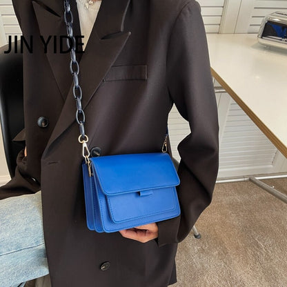 Solid Color Leather Flap Crossbody Hand Bags for Women 2023 New Women&#39;s Branded Trending Ladies Small Shoulder Handbags Purse