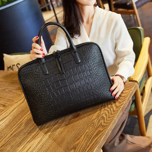 2023 Women&#39;s Office Handbag Female Leather Shoulder Bag Ladies Hand Bags For Women Business Briefcases Girls Laptop Bolsos Mujer