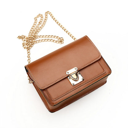 2023 Fashion Small Women Bags All-match Chain Shoulder Bag Ladies Hit Color Stitching Bag Messenger Bag PU Mini Square Bag Purse