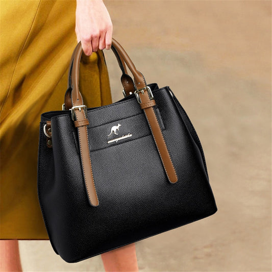 Genuine Large Capacity Casual Tote Bag Leather Shoulder Crossbody Bags for Women 2022 Simple Female Shopper Bag Designer Handbag