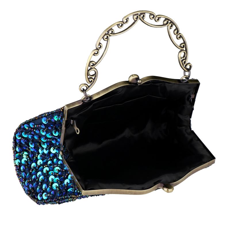 Vintage Peacock Style Women Sequin Evening Clutch Bag Chain Shoulder Bag Bolsas Mujer For Banquet Wedding Party New Arrival