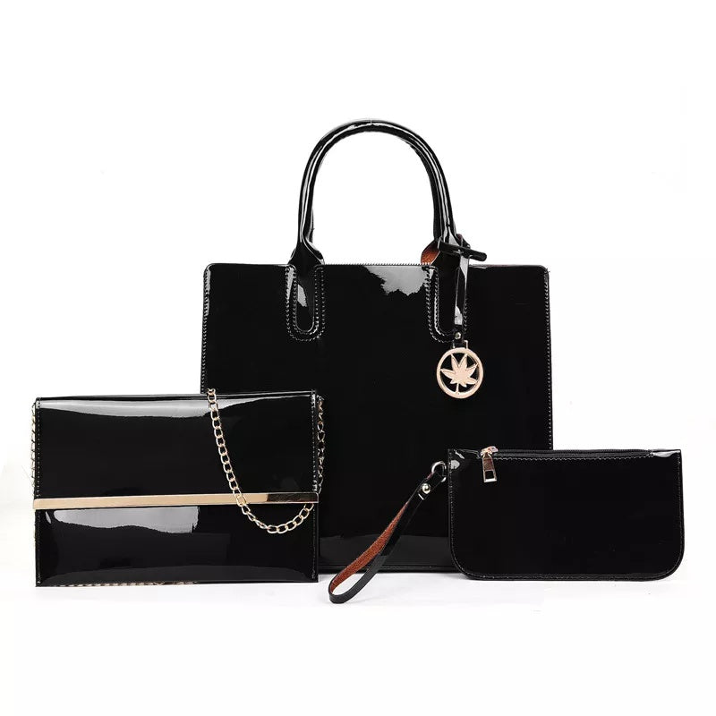 3 Pcs Women's Leather Fashion Handbags