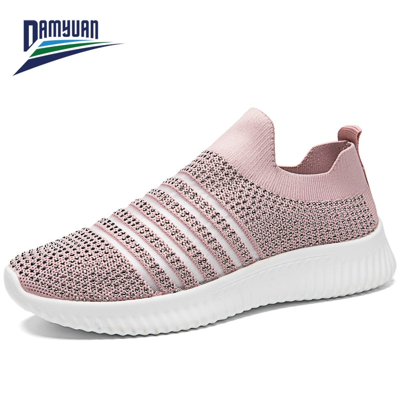 Damyuan Women's Soft Sock Sneakers Plug Breathable Comfortable Flat Shoes Women Walking Jogging Ladies Shoes Casual Shoes 35-43