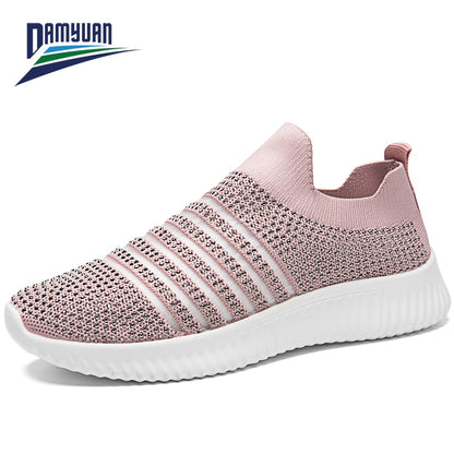 Damyuan Women's Soft Sock Sneakers Plug Breathable Comfortable Flat Shoes Women Walking Jogging Ladies Shoes Casual Shoes 35-43