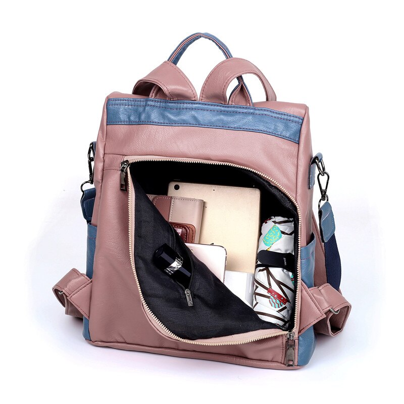 2022 New women backpack high quality leather backpack anti-theft travel backpack multifunction shoulder bags school bags mochila