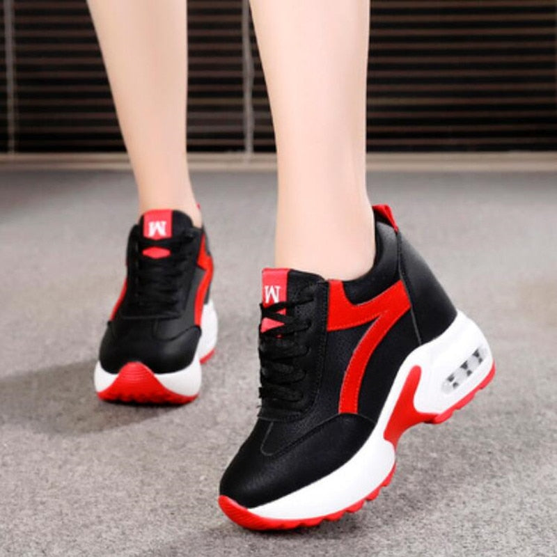 Brand Women Lightweight Sneakers Women Outdoor Height Increasing Shoes Woman NEW Breathable Comfort Shoes Air Cushion Lace Up W5