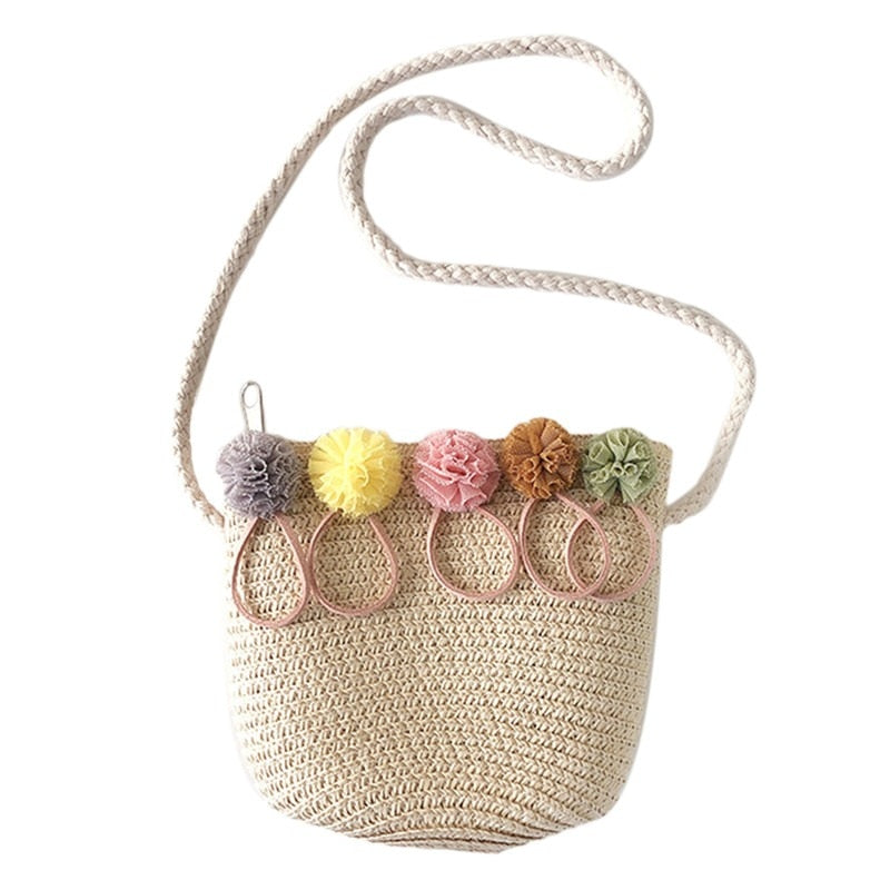 Women Crossbody Shoulder Bag Knitted Straw Messenger Satchel Handbag Bucket Bag Vintage Bucket Straw Beach Bags Women Totes