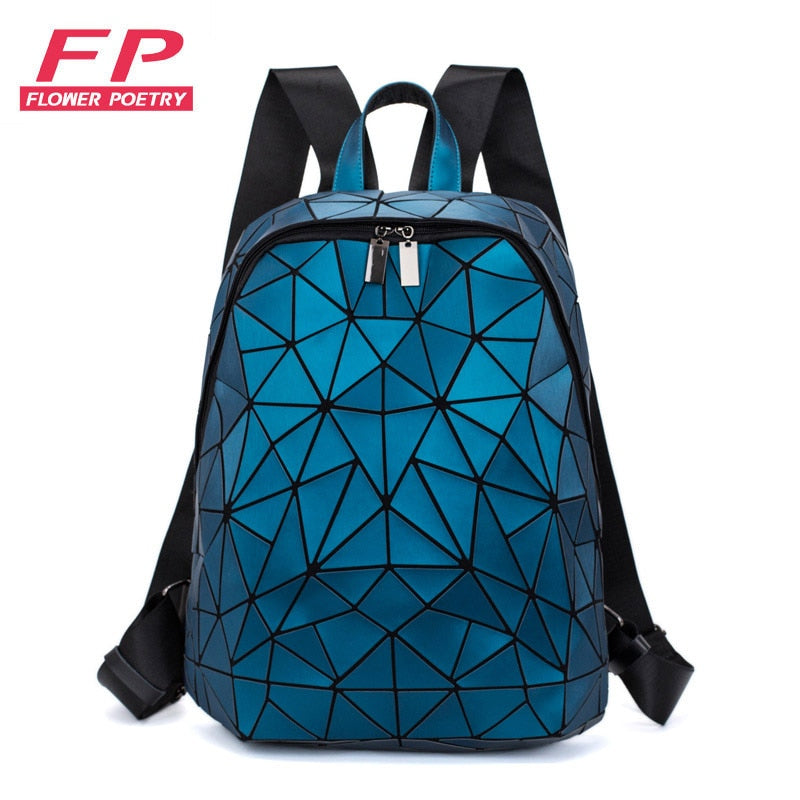 Women Hologram Backpack School Matte Geometric Backpacks Girls Travel Shoulder Bags For Women Totes Luxury Shoulder Bag Silver