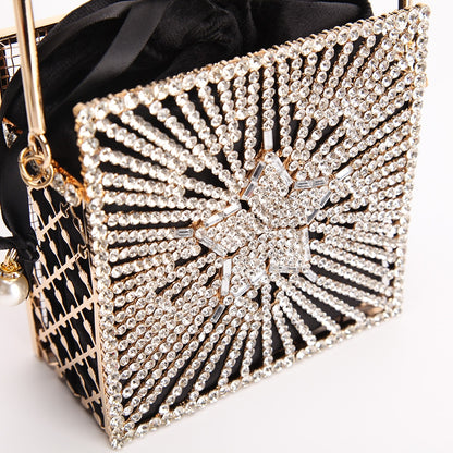 Shiny star Diamonds Evening Bags Women 2020 New Luxury Rhinestone Metal Cage Clutch Purse Female Chic Hollow Out Shoulder Bags