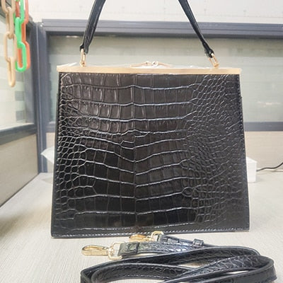 Crocodile Pattern Clip Women Shoulder Bag Fashion Alligator Crossbody Bags for Women 2021 Designer Small Pu Leather Women&#39;s Bag