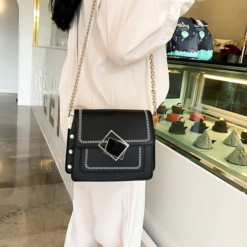 Popular Fashion Crossbody Bags For Women 2021 New Shoulder Bag Chain Strap Handbags Designer Pu Leather Ladies Messenger Bags