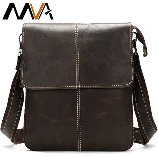 MVA Men's Shoulder Bag for Men Designer Bags Men's Genuine Leather Male Messenger Crossbody Bags Over The Shoulder Handbags 8006