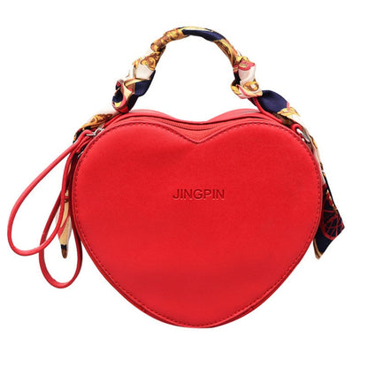 Heart Shaped Design Small Pu Leather Crossbody Bags for Women Fashion Female Simple Solid Color Shoulder Handbags