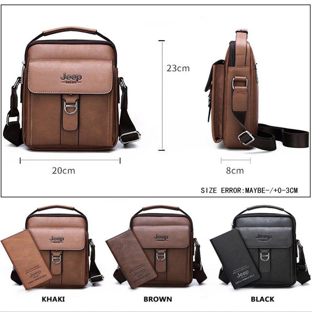 JEEPBULUO Brand New High Quality Leather Crossbody Bags For Men Shoulder Messenger Bag Business Casual Fashion Tote Bags