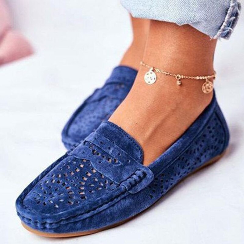 Women&#39;s moccasins shoes ladies loafers casual comfortable women sewing suede flat shoes women soft soles lightweight new style