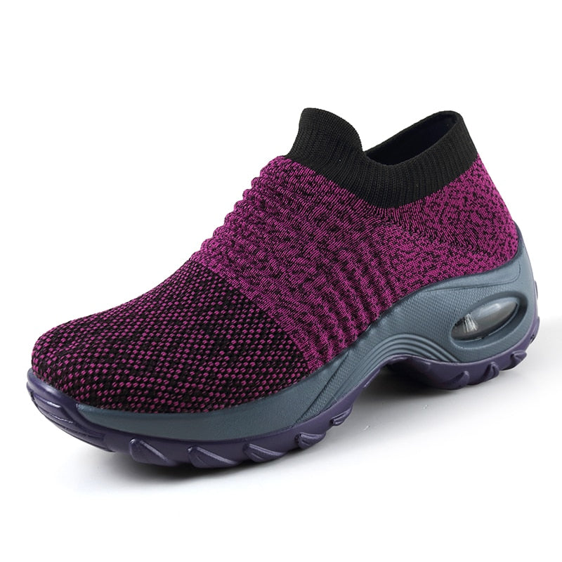 2022 Spring Women Breathable Shoes Woman Flat Slip on Platform Tenis for Women Mesh Sock Sneakers Shoes zapatillas aire mujer