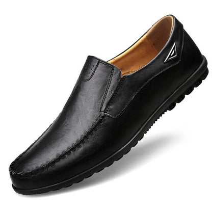 Genuine Leather Men Casual Shoes Luxury Brand 2020 Mens Loafers Moccasins Breathable Slip on Black Driving Shoes Plus Size