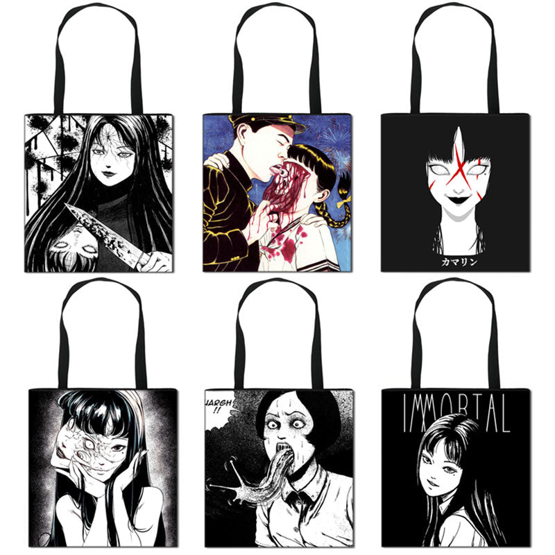 Horror Manga Totes Bag Women Handbag Fashion Shoulder Bag for Travel Ladies Portable Large Capacity Shopping Bags