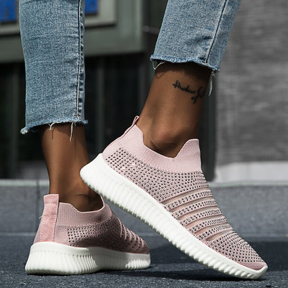 Damyuan Women's Soft Sock Sneakers Plug Breathable Comfortable Flat Shoes Women Walking Jogging Ladies Shoes Casual Shoes 35-43