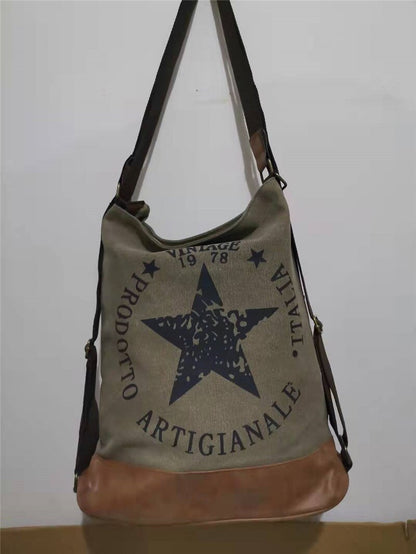 2022 High Quality Diamond Star Canvas Shoulder Bags Fashion Leather Handel Multifunctional Bags Large Size Bags