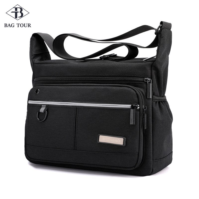 Polyester Shoulder Bags Men Solid Colors Messenger Bags Strong Fabric Bags Casual Style Crossbody Bags 2020 Multiple Pockets
