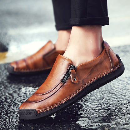 KEZZLY New big size 38-48 men casual shoes loafers spring and autumn mens moccasins shoes genuine leather men&#39;s flats shoes