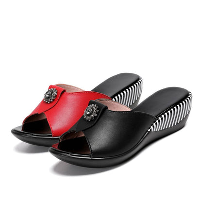 GKTINOO 2022 Summer Platform Flip Flops Fashion Beach Shoes Woman Anti-slip Genuine Leather Sandals Women Slippers Shoe