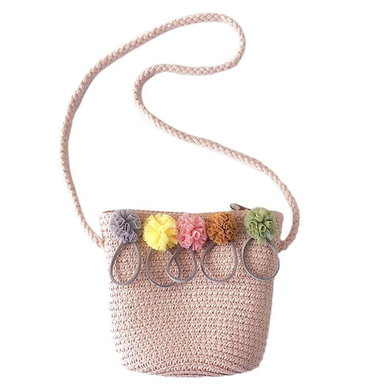 Women Crossbody Shoulder Bag Knitted Straw Messenger Satchel Handbag Bucket Bag Vintage Bucket Straw Beach Bags Women Totes