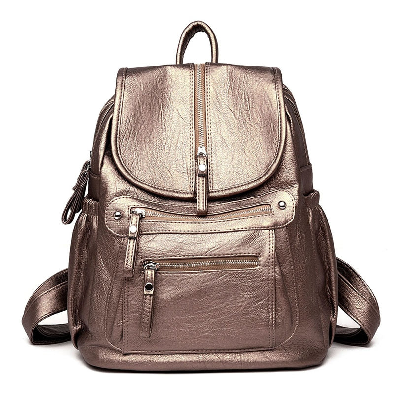 2021 New Women Backpack High Quality Leather Backpack Fashion School Bags Casual Shoulder Bags Large Capacity Travel Backpack