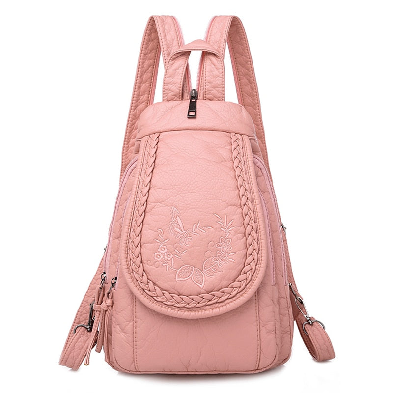 High Quality Soft PU Leather Backpack Women Small Chest Bags Fashion School Bag Casual Shoulder Bags for Women 2021 New Mochila