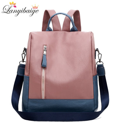 2022 New women backpack high quality leather backpack anti-theft travel backpack multifunction shoulder bags school bags mochila