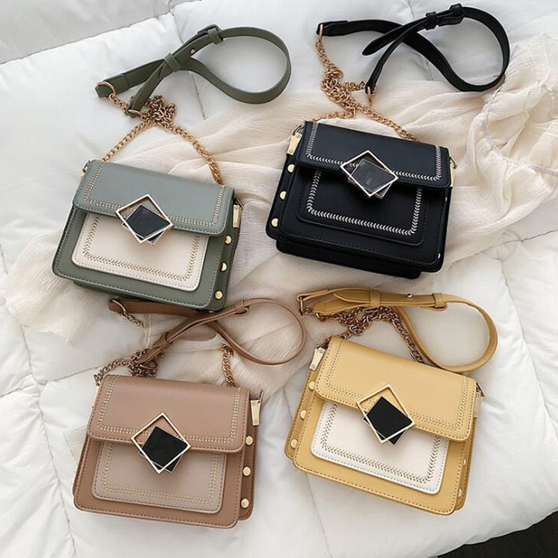 Popular Fashion Crossbody Bags For Women 2021 New Shoulder Bag Chain Strap Handbags Designer Pu Leather Ladies Messenger Bags