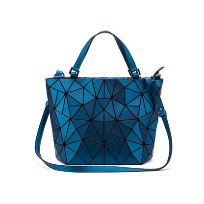 Luminous bao bag Women Geometry Tote Quilted Shoulder Bags Hologram Laser Plain Folding Handbags reflective geometric bag bolsa