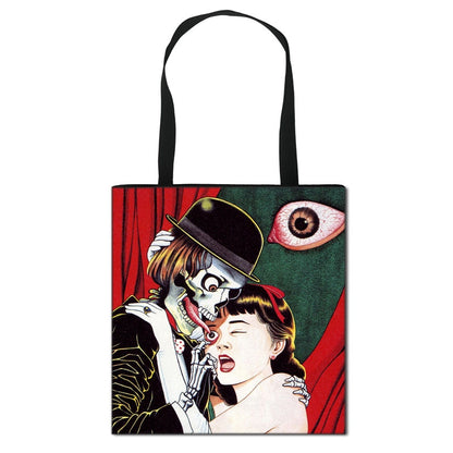 Horror Manga Totes Bag Women Handbag Fashion Shoulder Bag for Travel Ladies Portable Large Capacity Shopping Bags