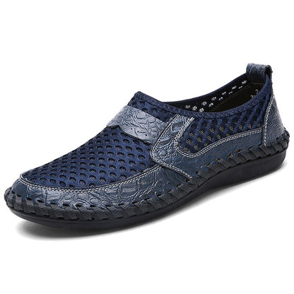 Brand New Summer Men Casual shoes Breathable Mesh cloth Loafers Soft Flats Sandals Handmade Male Driving shoes Large size 38-50