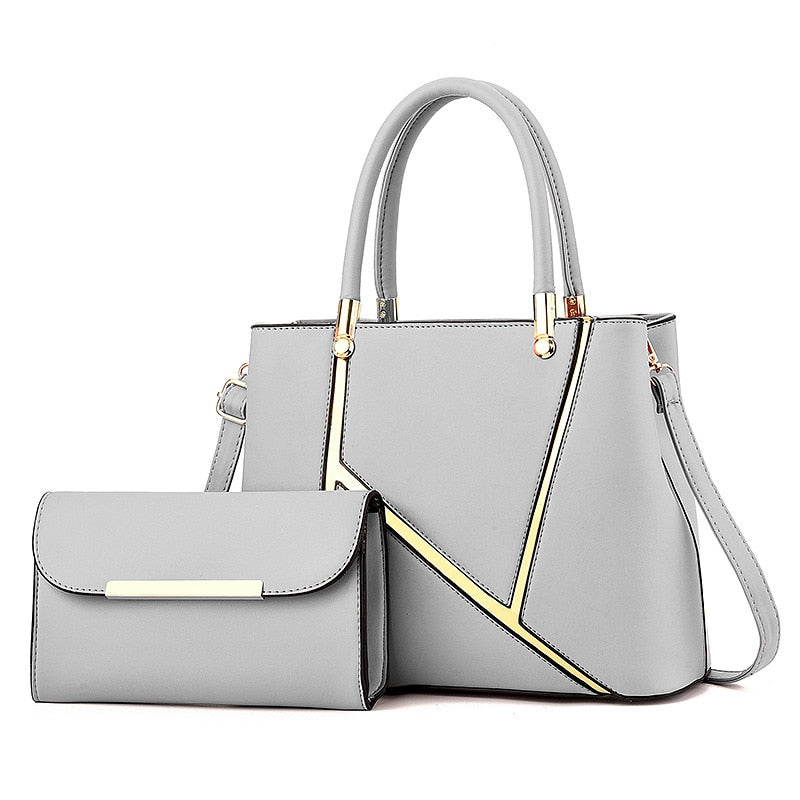 Fashion Stitching pattern PU Leather Shoulder Bags for Women Business Handbags Travel Luxury Hand Bag Female Large Shoulder Bag