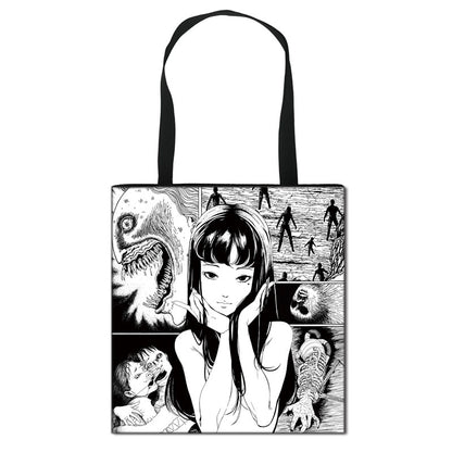 Horror Manga Totes Bag Women Handbag Fashion Shoulder Bag for Travel Ladies Portable Large Capacity Shopping Bags