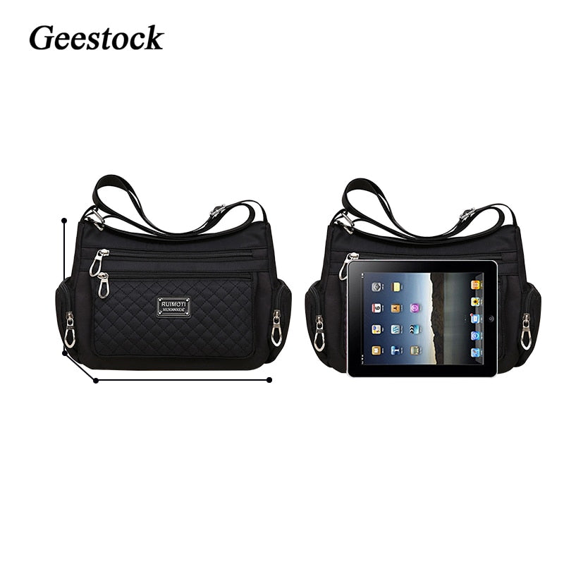 Geestock Women Shoulder Bag for Nylon Waterproof Crossbody Bag Casual Fashion Female Messenger Bags Large Capacity Lady Handbag