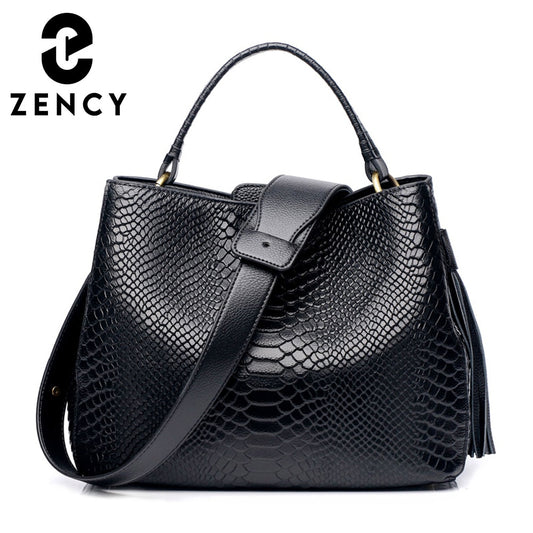 Zency Luxury Women Genuine Leather Handbags 2022 Fashion High Quality Female Shoulder Bag New Design Lady Top-Handle Bags