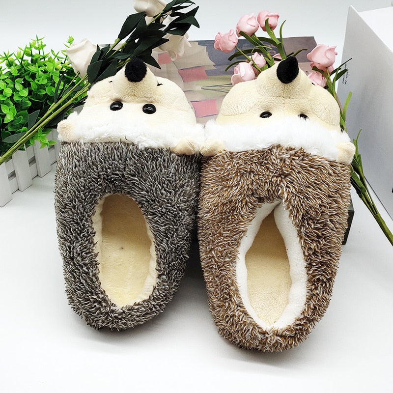 Indoor Slippers Special dog offer custom a warm winter hedgeh lovers home slippers thick hard bottom shoes on floor lovers shoes