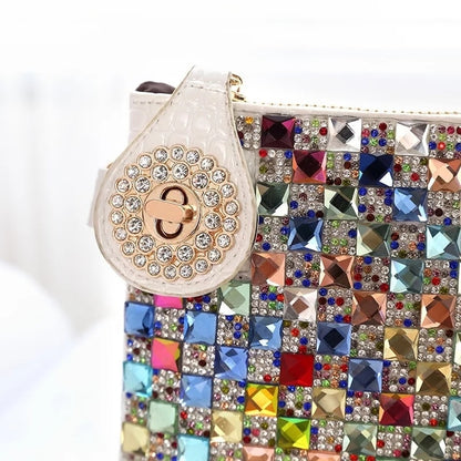 Colorful Rhinestone Women Clutch Bag Designer Luxury Diamond Ladies Evening Bag Chic Shoulder Crossbody Bags Party Small Purse